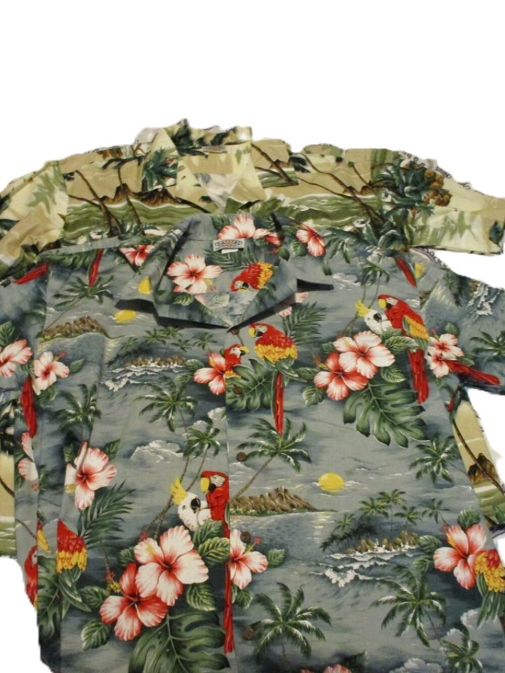 2 Vintag Pacific Legend Hawaiian Shirt 2XL Cotton Parrots Tropical - Island Boat